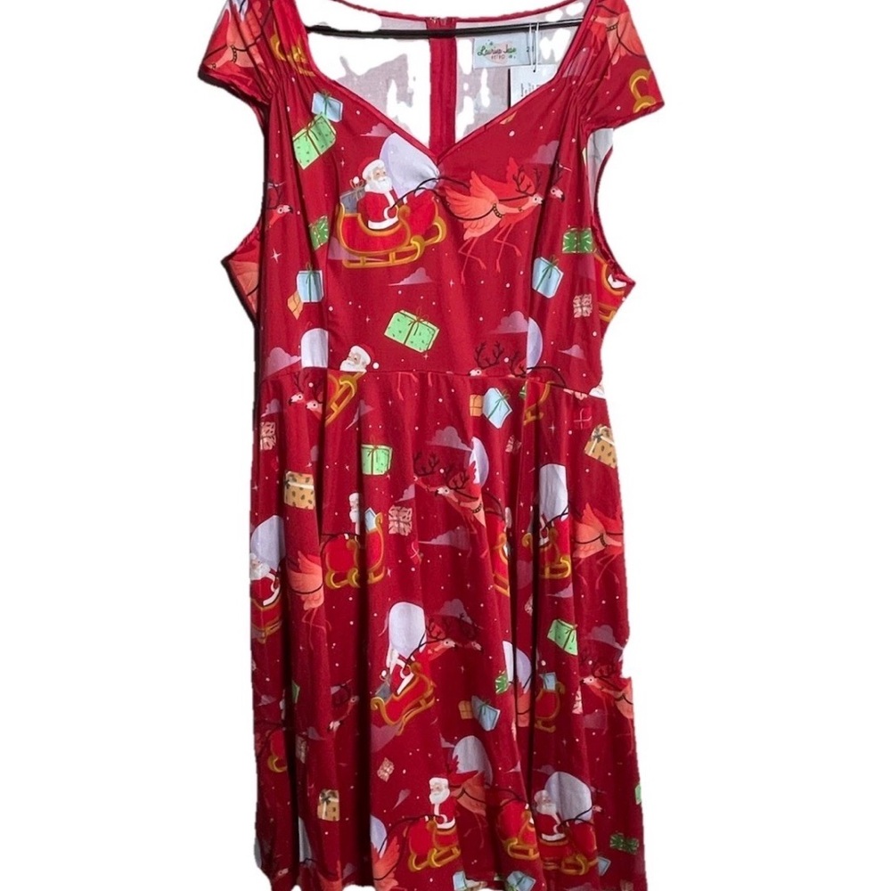 Miss Flamingo Laurina Jean Retro Santa Reingo Rockabilly Pinup Christmas Dress